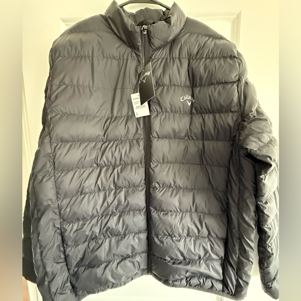 Callaway Quilted Puffer Jacket XL NWT Caviar Black Golf Lightweight